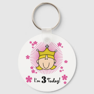 Blonde Princess 3rd Birthday Tshirts & Gifts Key Ring