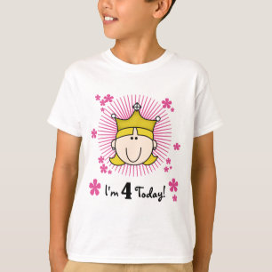 Blonde Princess 4th Birthday Tshirts and Gifts