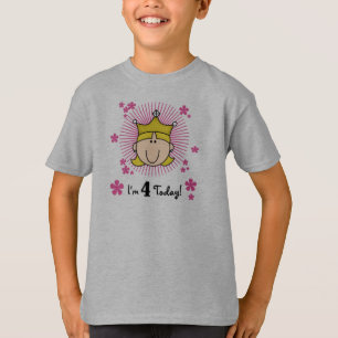 Blonde Princess 4th Birthday Tshirts and Gifts