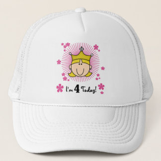Blonde Princess 4th Birthday Tshirts and Gifts Trucker Hat