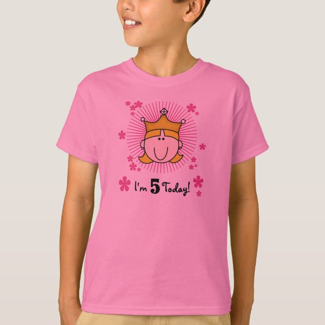 Blonde Princess 5th Birthday T-Shirt (Front)