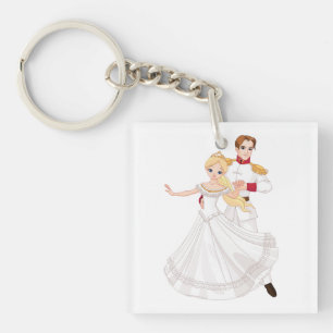 Blonde Princess and Charming Prince Fairytale Key Ring