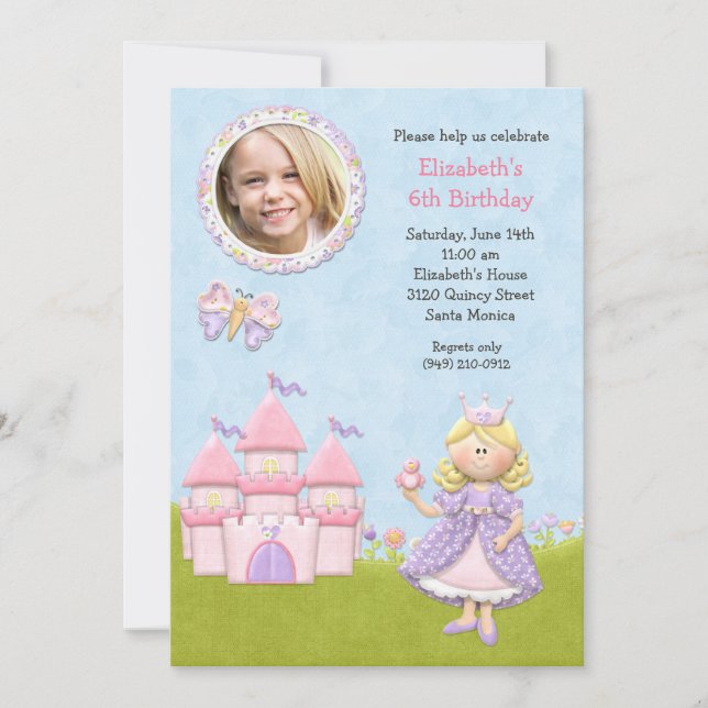 Blonde Princess Birthday Party Invitation (Front)