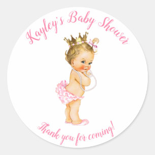 Blonde Princess Vintage Personalized Favor Sticker