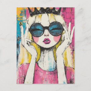 Blonde Queen With a Black Crown Postcard