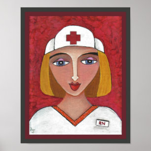 Blonde RN - nursing / nurse print