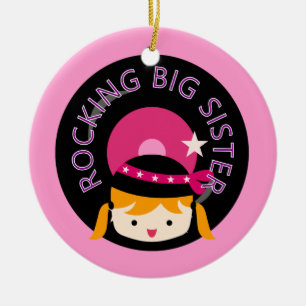 Blonde Rocking Big Sister Ceramic Tree Decoration