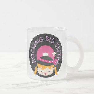 Blonde Rocking Big Sister Frosted Glass Coffee Mug
