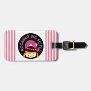 Blonde Rocking Big Sister Luggage Tag