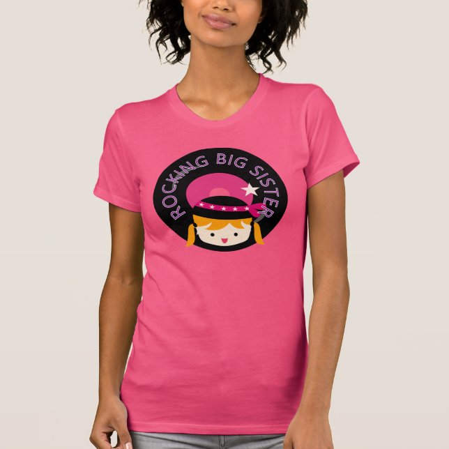 Blonde Rocking Big Sister T-Shirt (Front)