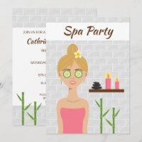 Blonde Spa Girl Illustration Spa Day Bridal Shower