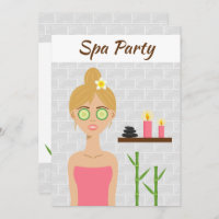 Blonde Spa Girl Illustration Spa Day Bridal Shower