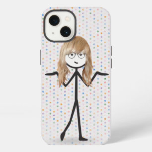Blonde Stick Girl on Polka Dots  iPhone 13 Case