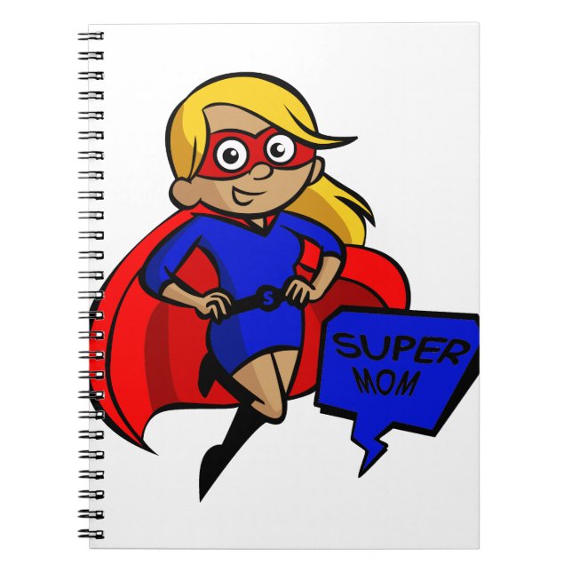 blonde super mum spiral notebook (Front)