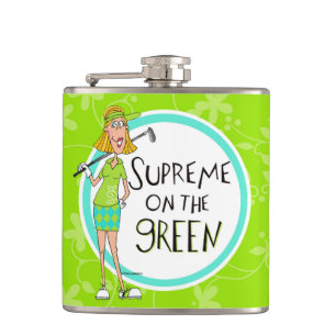 Blonde Supreme on the green Hip Flask