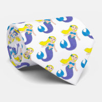 Blonde Swimming Mermaid Girl Purple Tail Ocean Sea