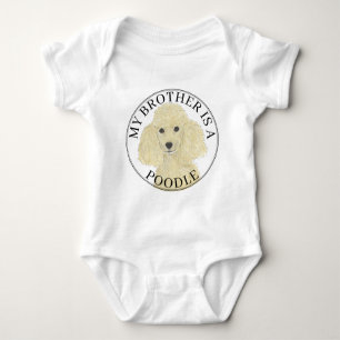 Blonde Tan Golden Poodle Dog Baby Bodysuit
