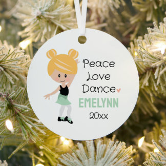 Blonde Tap Dancer  Metal Tree Decoration