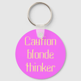 blonde thinker key ring