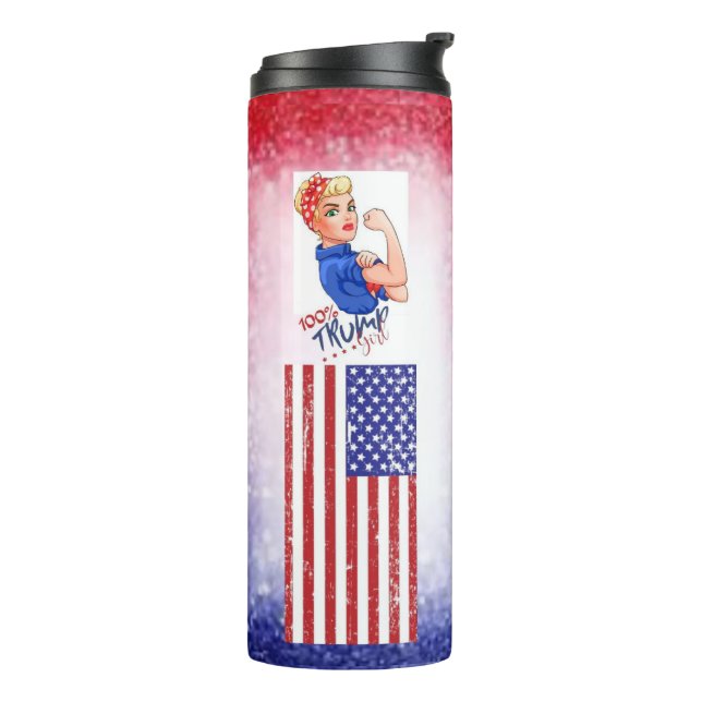 Blonde 💯 % Trump Girl Thermal Tumbler (Rotated Left)