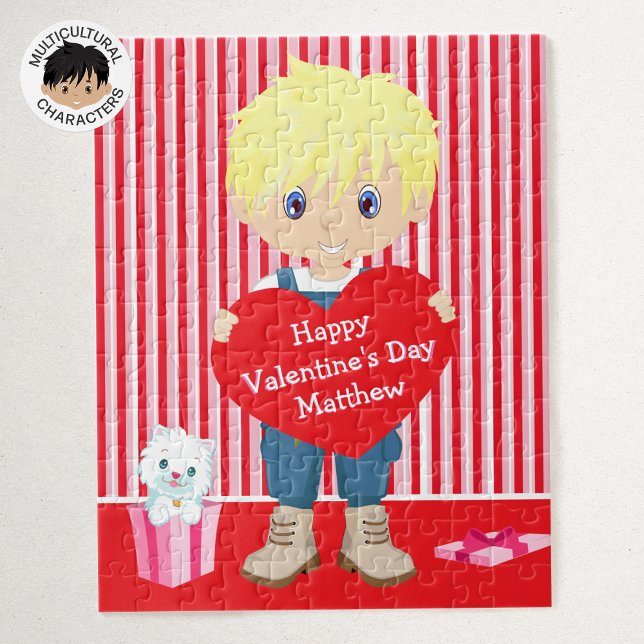 Blonde Valentine's  Boy Jigsaw Puzzle (Creator Uploaded)