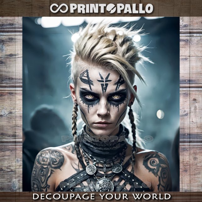 Blonde Viking  Warrior Woman with runes -  Tissue Paper (Creator Uploaded)