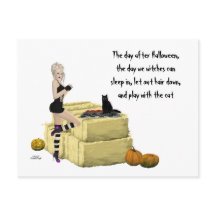 Blonde Witch Pin Up Girl Halloween Post Card