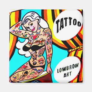 blonde with body art magnet