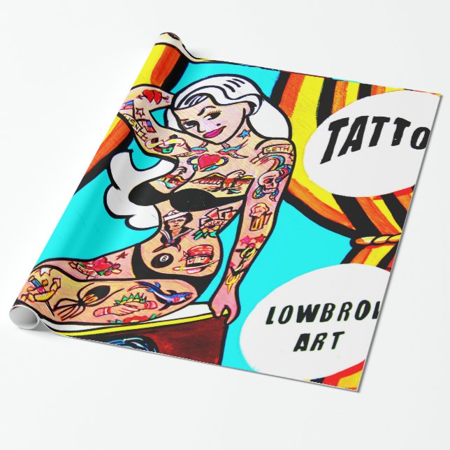 blonde with  body art wrapping paper (Unrolled)