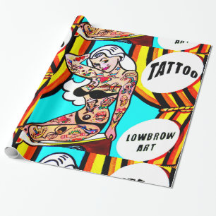 blonde with body art wrapping paper