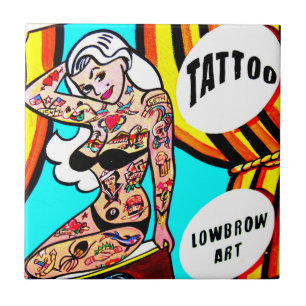 blonde with tats tile