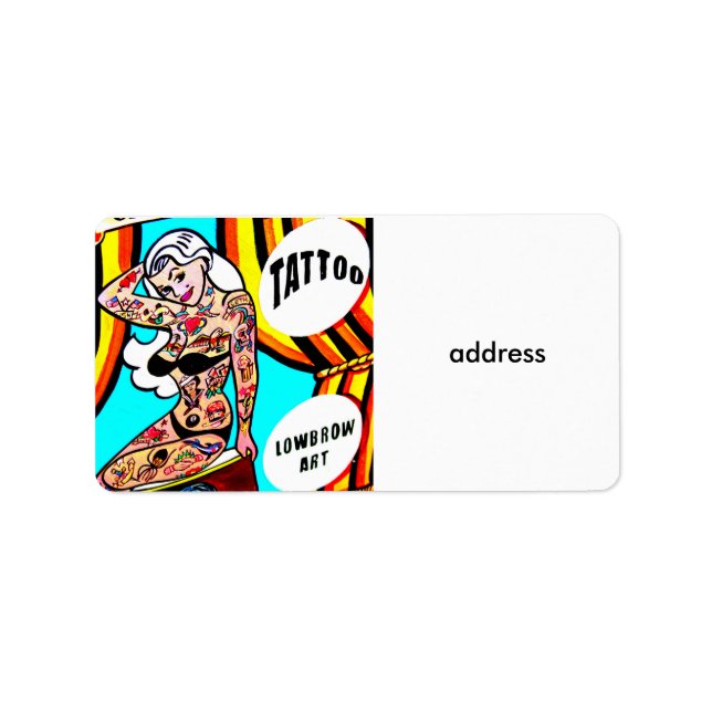 blonde with tattoos address label (Front)