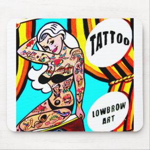 blonde with tattoos mousepad