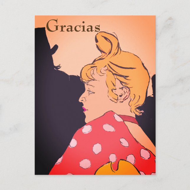 Blonde Woman,  Gracias, change text Postcard (Front)