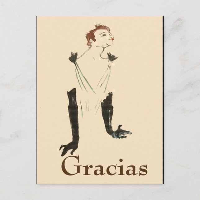 Blonde Woman,  Gracias, change text Postcard (Front)