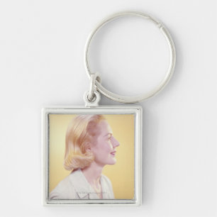 Blonde Woman Key Ring