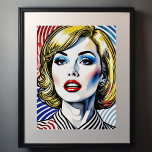 Blonde Woman Pop Art Poster<br><div class="desc">Blonde Woman Pop Art The aspect ratio is 3:4. It was designed to be printed as 24"x32"</div>
