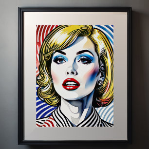 Blonde Woman Pop Art Poster