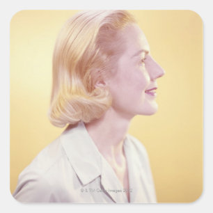 Blonde Woman Square Sticker