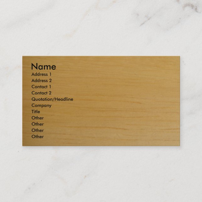 Blonde Wood Business Card (Front)