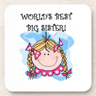 Blonde World's Best Big Sister Gifts Coaster