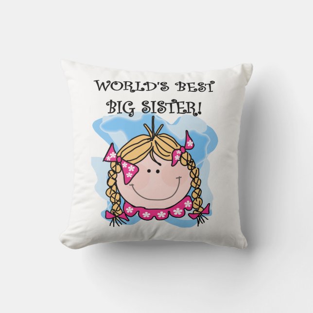 Blonde World's Best Big Sister Gifts Cushion (Front)