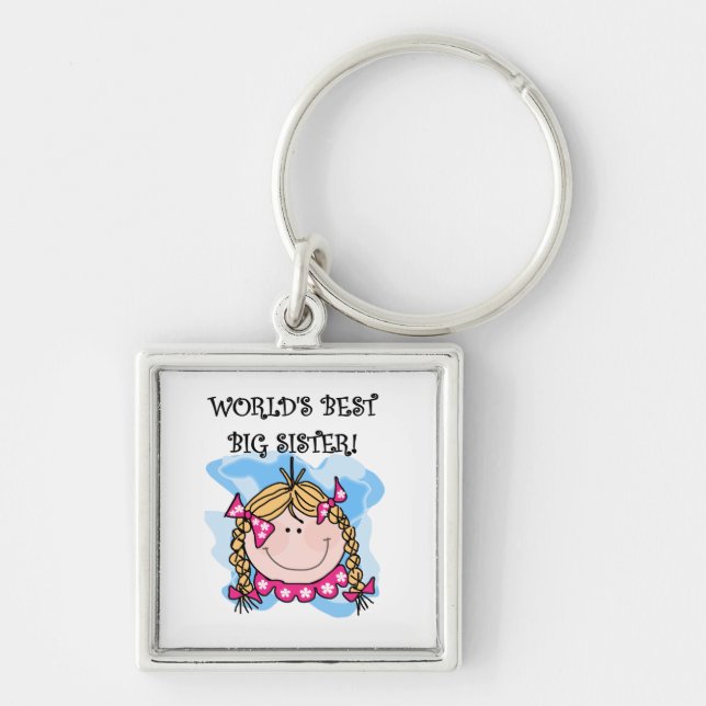 Blonde World's Best Big Sister Gifts Key Ring (Front)