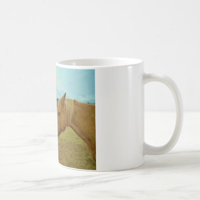Blonde Yellow horse & Easter Bunny Coffee Mug (Right)