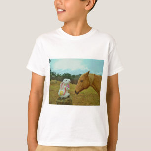 Blonde Yellow horse & Easter Bunny T-Shirt