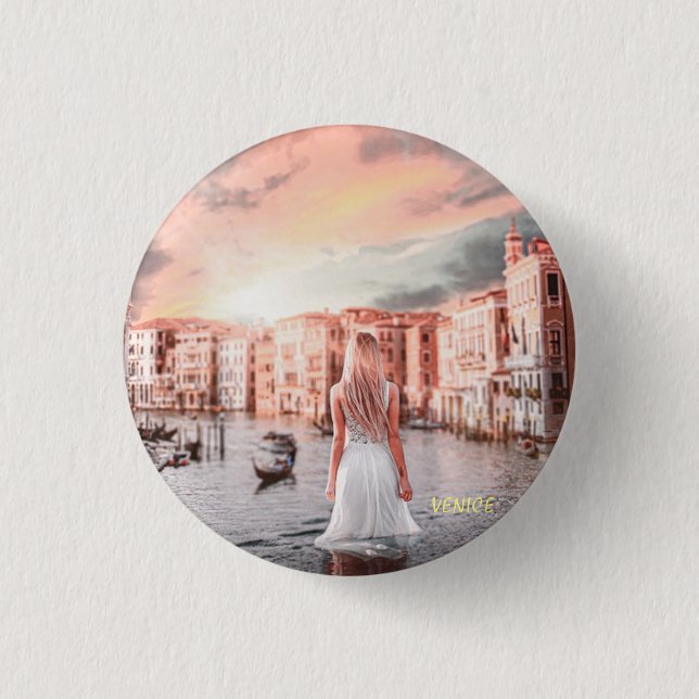 Blondie In Romantic Venice    3 Cm Round Badge (Front)