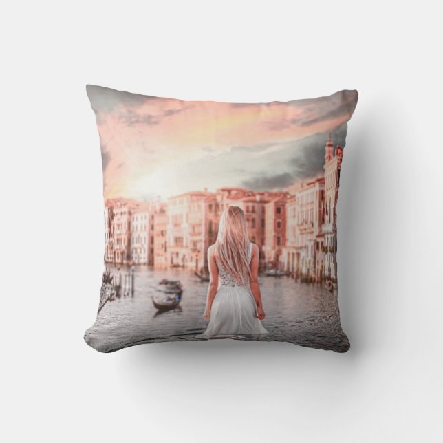 Blondie In Romantic Venice    Cushion (Front)
