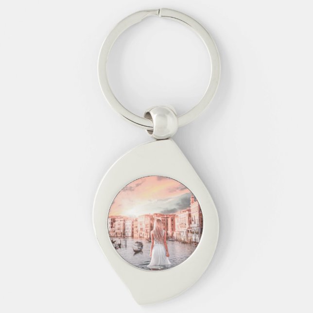 Blondie In Romantic Venice        Key Ring (Front)