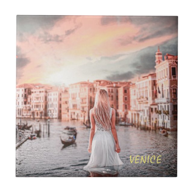 Blondie In Romantic Venice    Tile (Front)