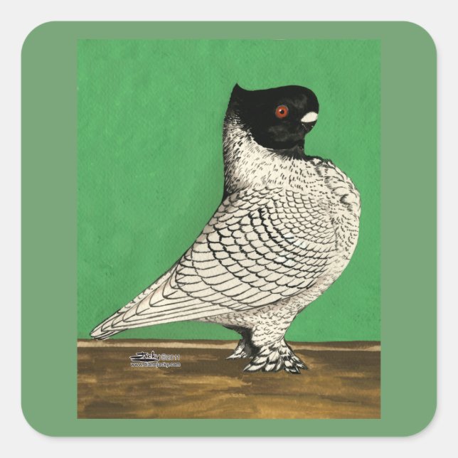 Blondinette Frill Pigeon Square Sticker (Front)
